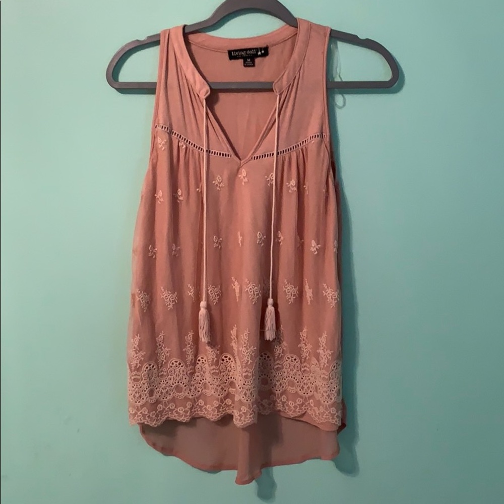 Rose Pink Tank Top Blouse